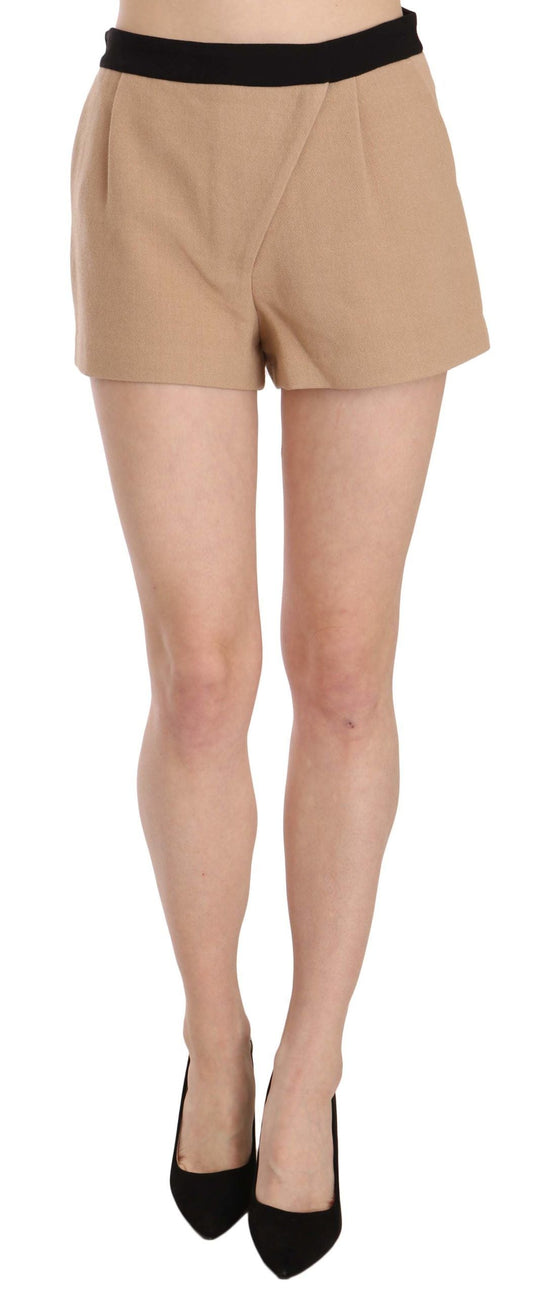 Costume National Women'ss Beige Cotton Mid Waist Mini Women's Short