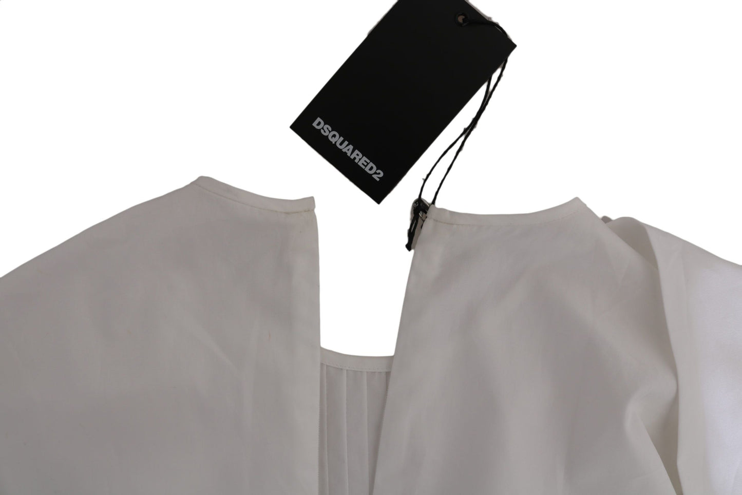 Dsquared�� White Crew Neck Long Sleeve Cotton Women's Blouse