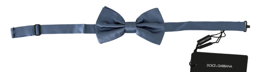 Dolce & Gabbana Blue 100% Silk Adjustable Neck Papillon Bow Men's tie