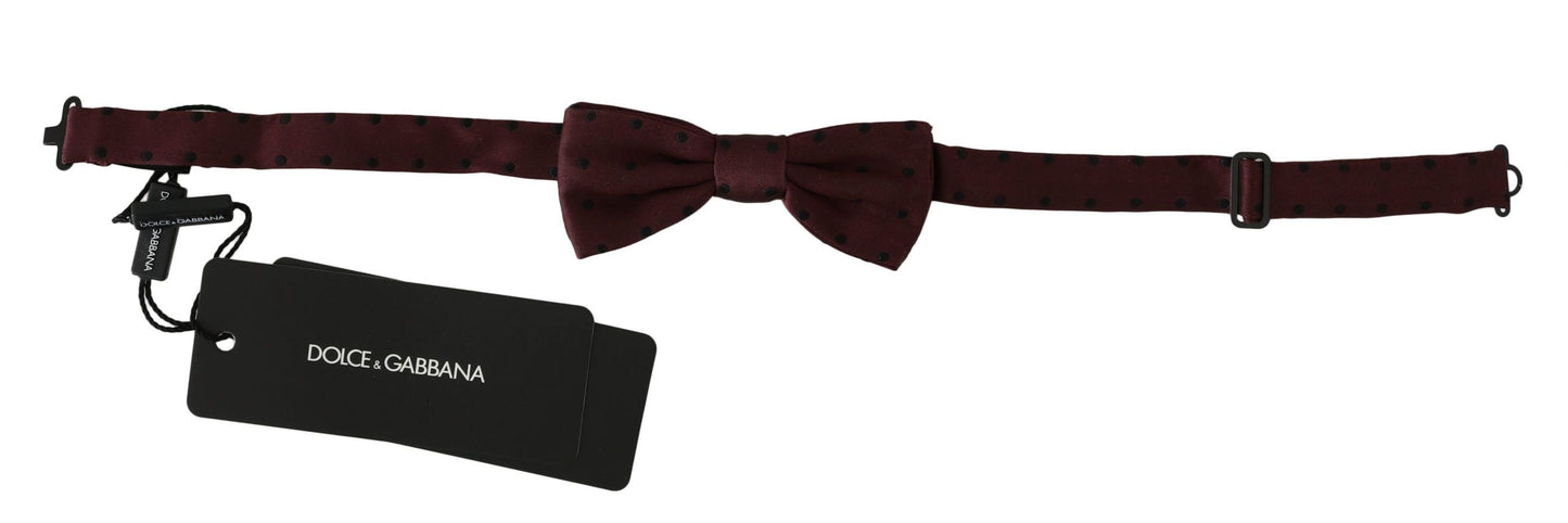 Dolce & Gabbana Purple Dotted Silk Adjustable Neck Papillon Bow Men's Tie