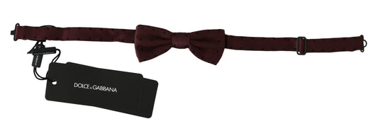 Dolce & Gabbana Purple Dotted Silk Adjustable Neck Papillon Bow Men's Tie