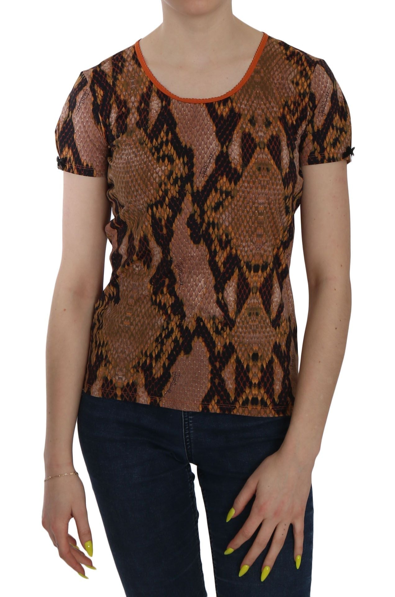 Just Cavalli Snake Skin Print Short Sleeve Top Women's T-shirt