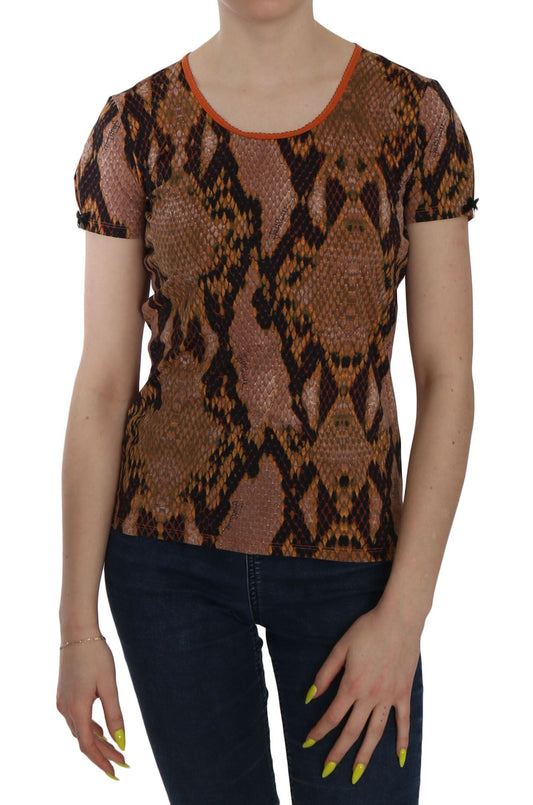 Just Cavalli Snake Skin Print Short Sleeve Top Women's T-shirt