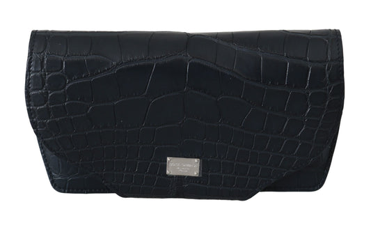 Dolce & Gabbana Blue Crocodile Eyewear Sunglasses Case Cover Men's Pouch
