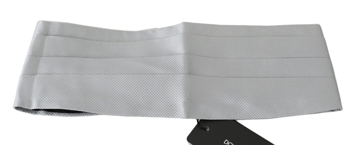 Dolce & Gabbana Gray Men Waist Belt 100% Silk Men's Cummerbund