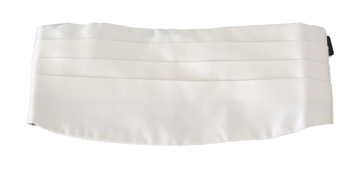 Dolce & Gabbana White Men Waist Belt 100% Silk Men's Cummerbund