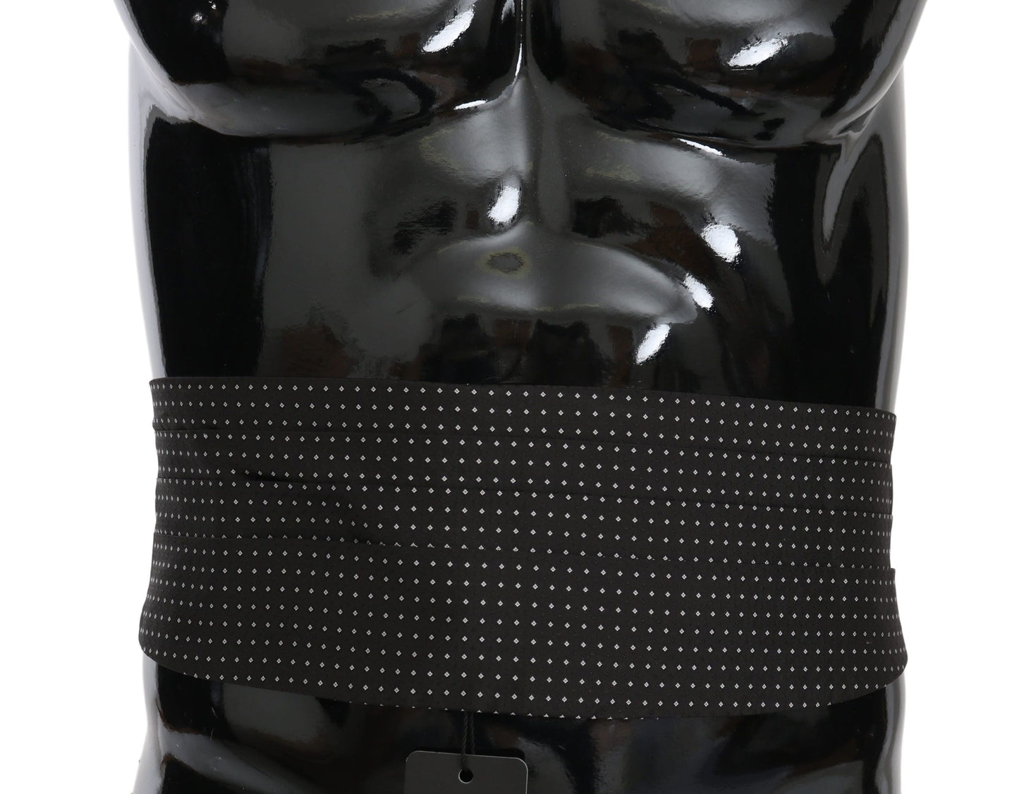 Dolce & Gabbana Black Dotted Waist Belt Silk Men's Cummerbund