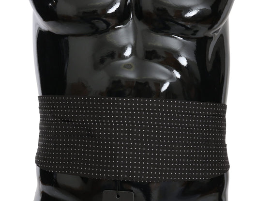 Dolce & Gabbana Black Dotted Waist Belt Silk Men's Cummerbund