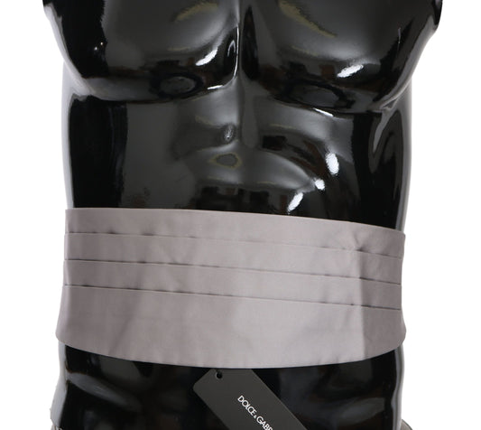 Dolce & Gabbana Gray Men Waist Belt 100% Silk Men's Cummerbund