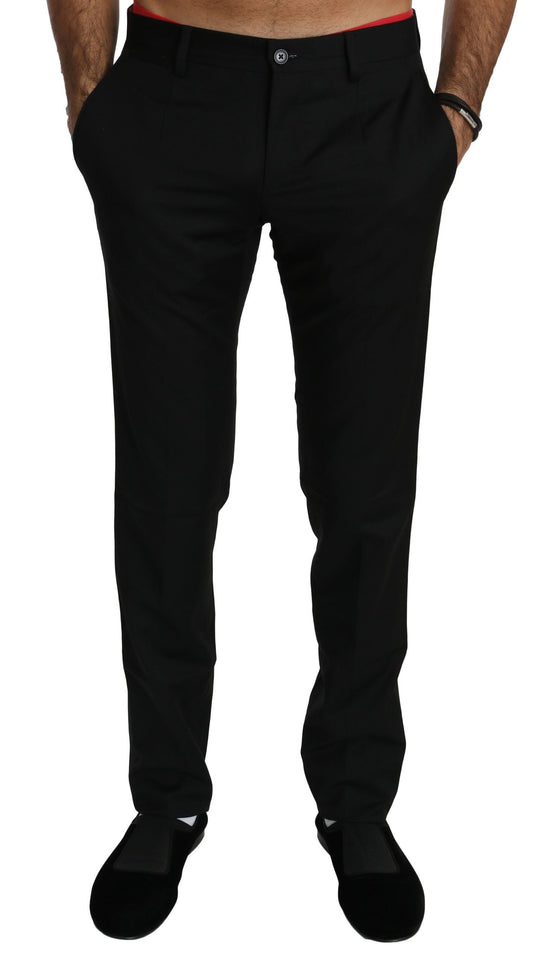 Dolce & Gabbana Black Dress Formal Trouser Mens Wool Men's Pants
