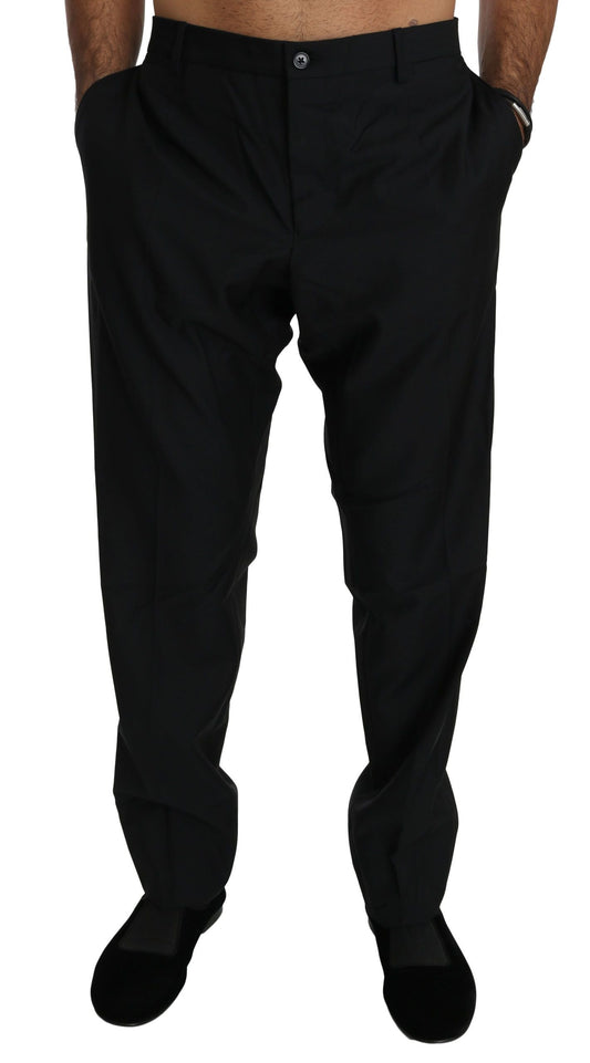 Dolce & Gabbana Black Dress Formal Trouser Men Wool Men's Pants