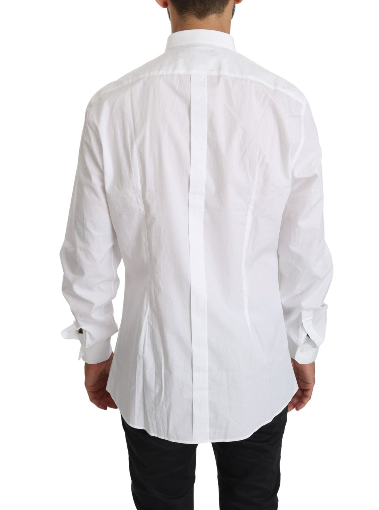 Dolce & Gabbana White Cotton Long Sleeve Top Men's Shirt