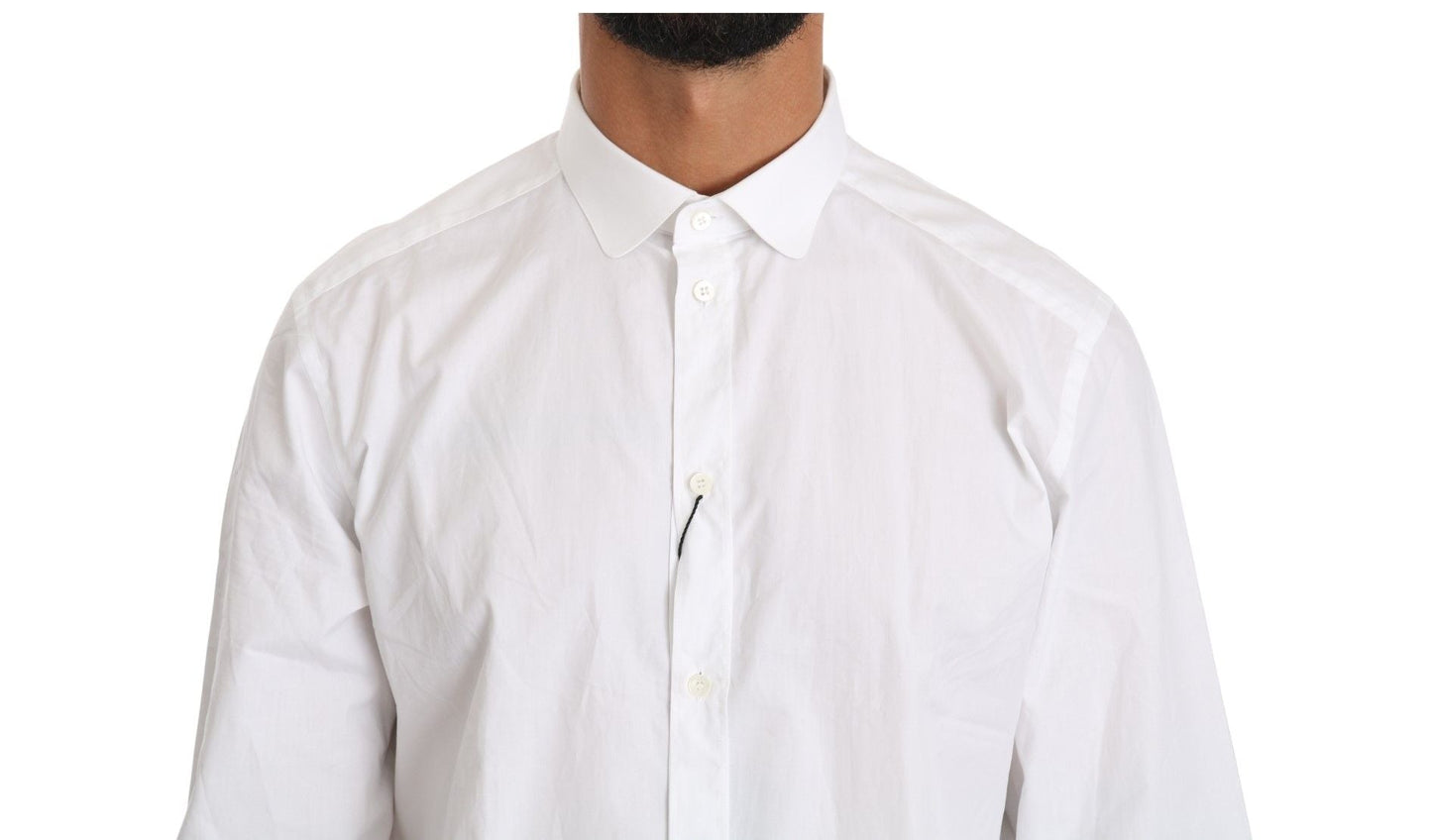 Dolce & Gabbana White Cotton Long Sleeve Top Men's Shirt