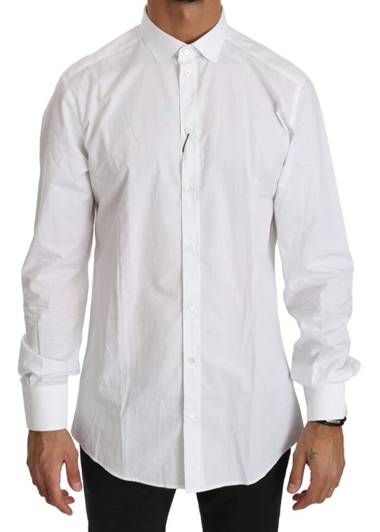 Dolce & Gabbana White Cotton Long Sleeve Top Men's Shirt