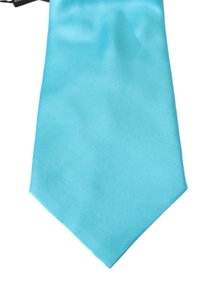 Dolce & Gabbana Light Blue Wide Mens NeckMen's Accessory 100% Silk Men's Tie