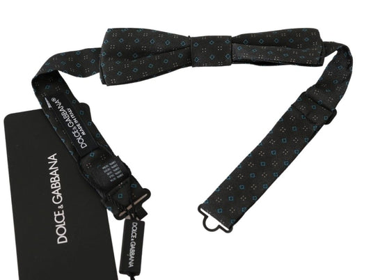Dolce & Gabbana Gray Patterned Mens NeckMen's Papillon 100% Silk Bow Men's Tie