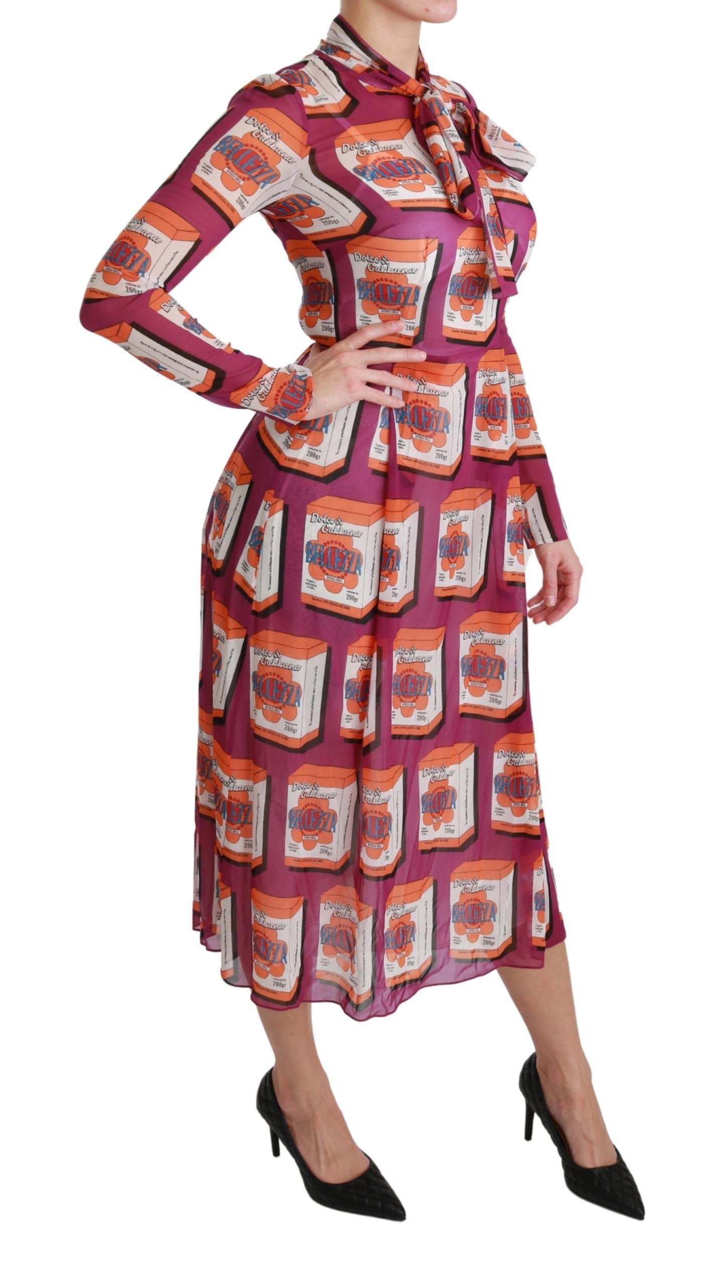 Dolce & Gabbana Purple Silk Bellezza A-Line Gown Women's Dress