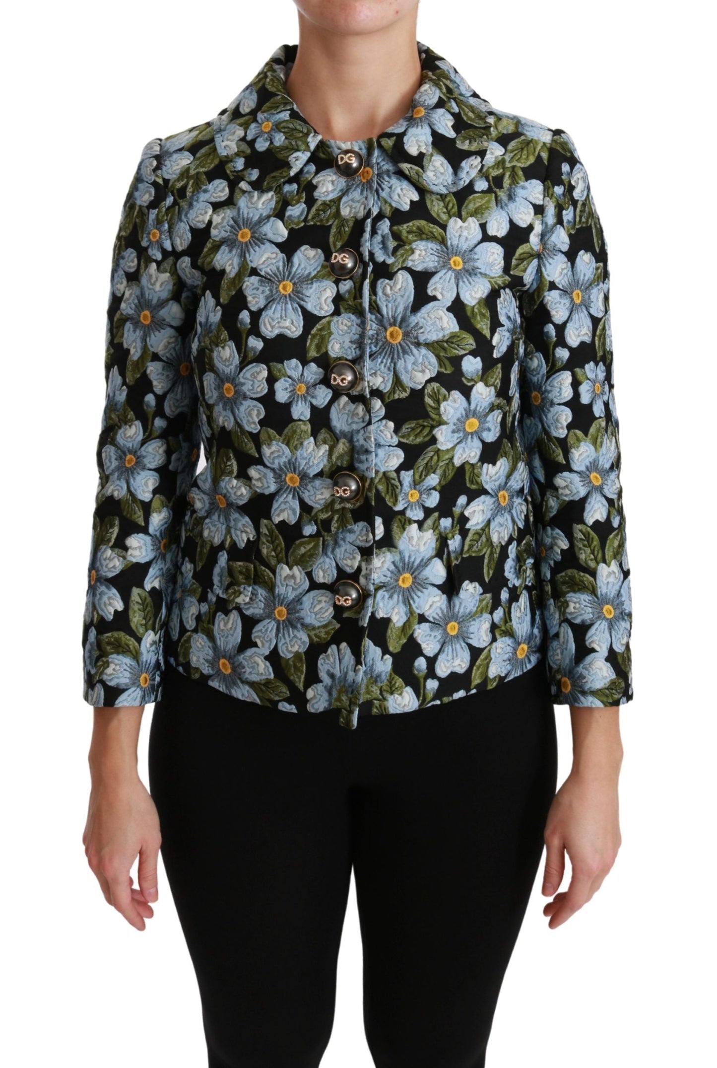Dolce & Gabbana Multicolor Floral Blazer Coat Polyester Women's Jacket