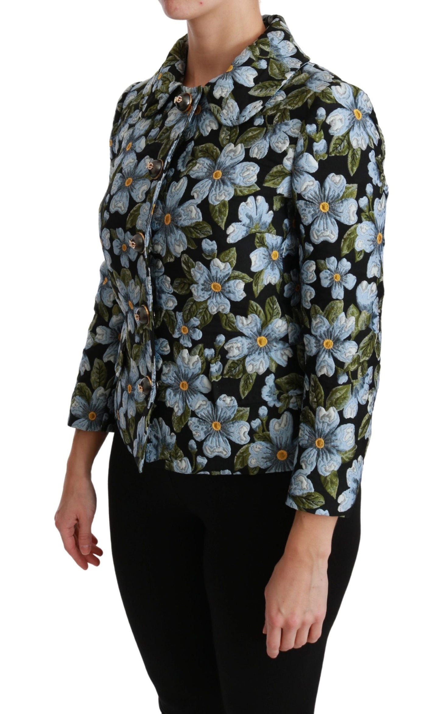 Dolce & Gabbana Multicolor Floral Blazer Coat Polyester Women's Jacket