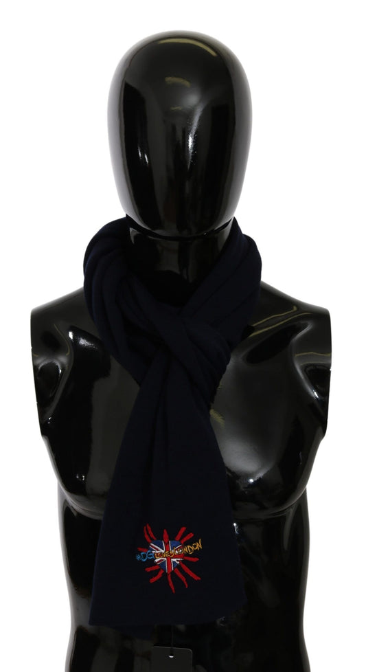 Dolce & Gabbana Blue #DGLovesLondon Wrap Shawl Wool Men's Scarf