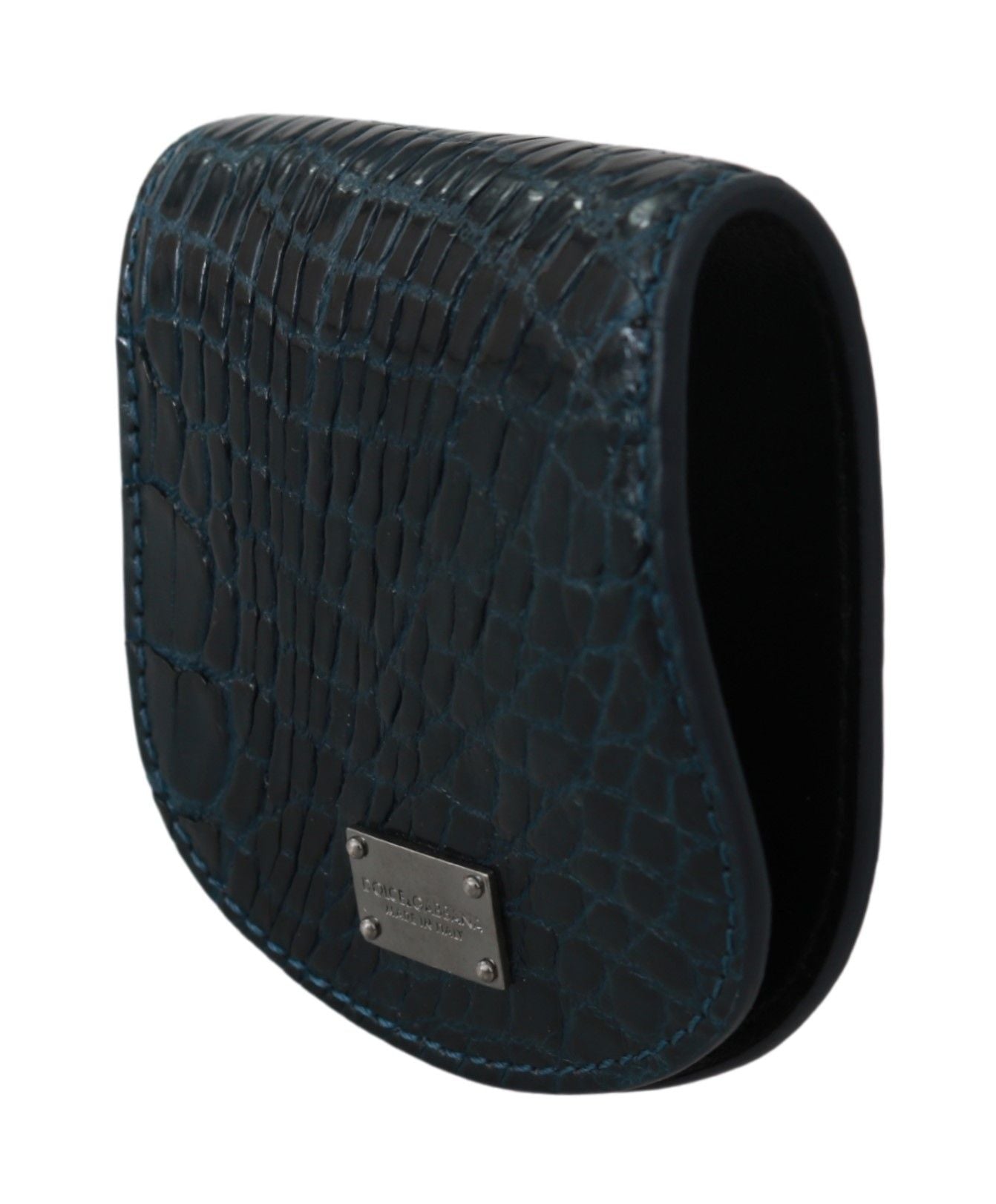Dolce & Gabbana Blue Exotic Skins Condom Case Holder Men's Pocket