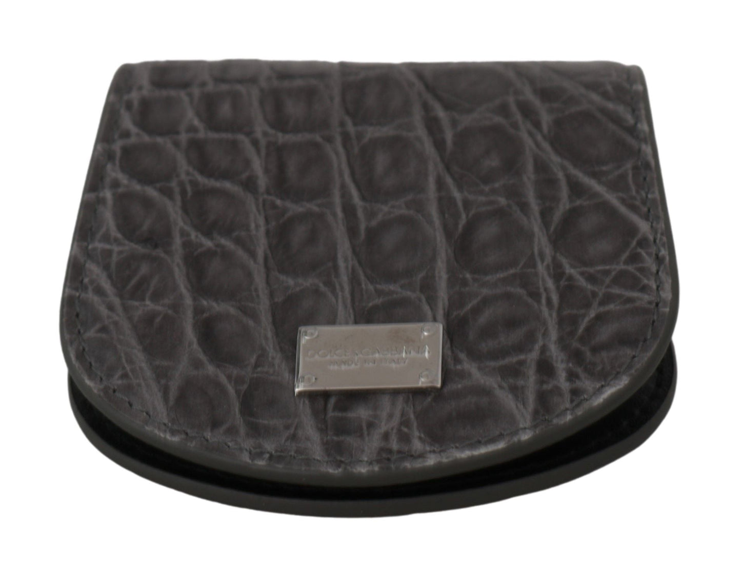 Dolce & Gabbana Gray Exotic Skin Condom Case Holder Pocket Men's Wallet