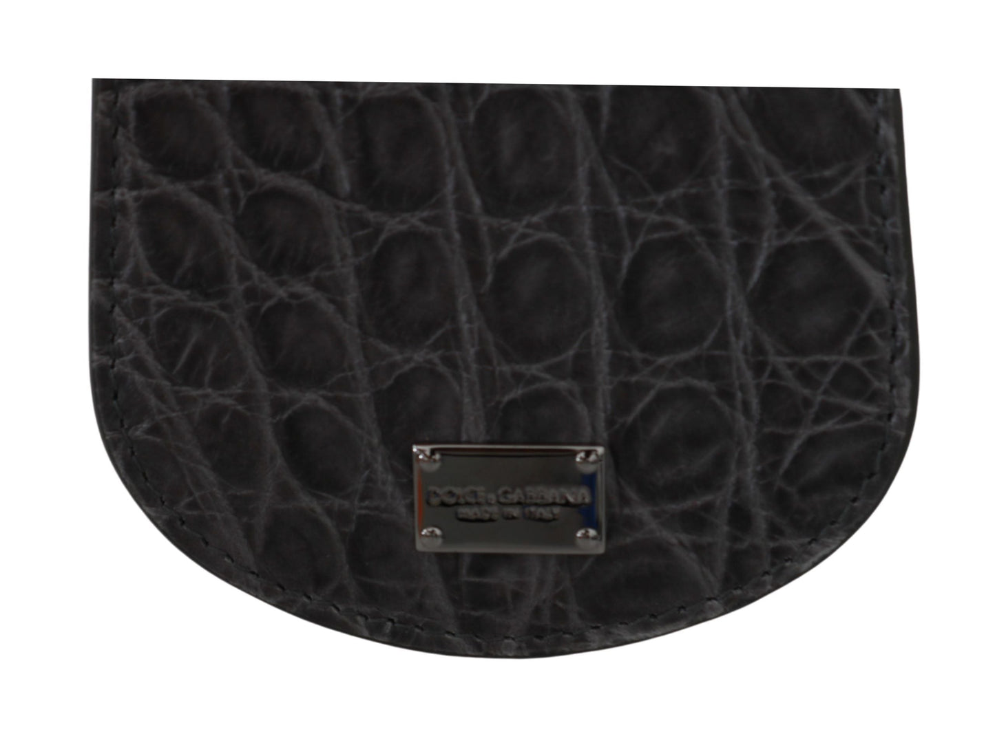 Dolce & Gabbana Gray Exotic Skin Condom Case Holder Pocket Men's Wallet