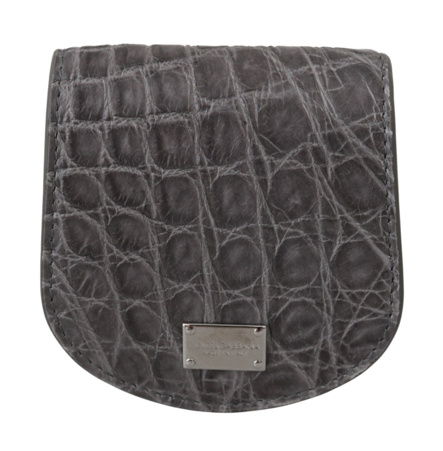 Dolce & Gabbana Gray Exotic Skin Condom Case Holder Pocket Men's Wallet