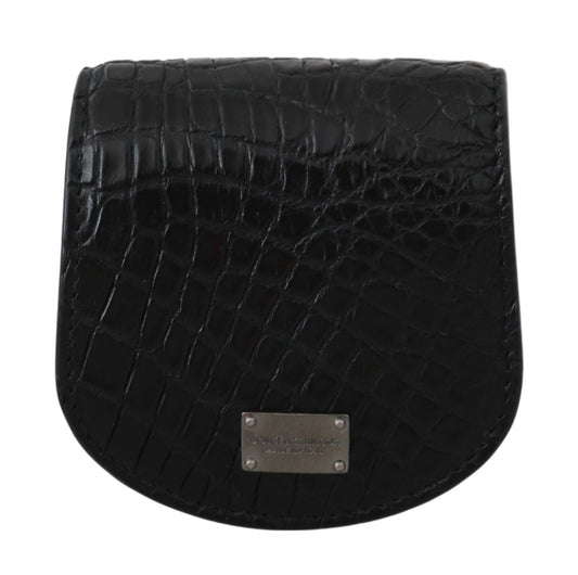 Dolce & Gabbana Black Exotic Skin Pocket Condom Case Men's Holder