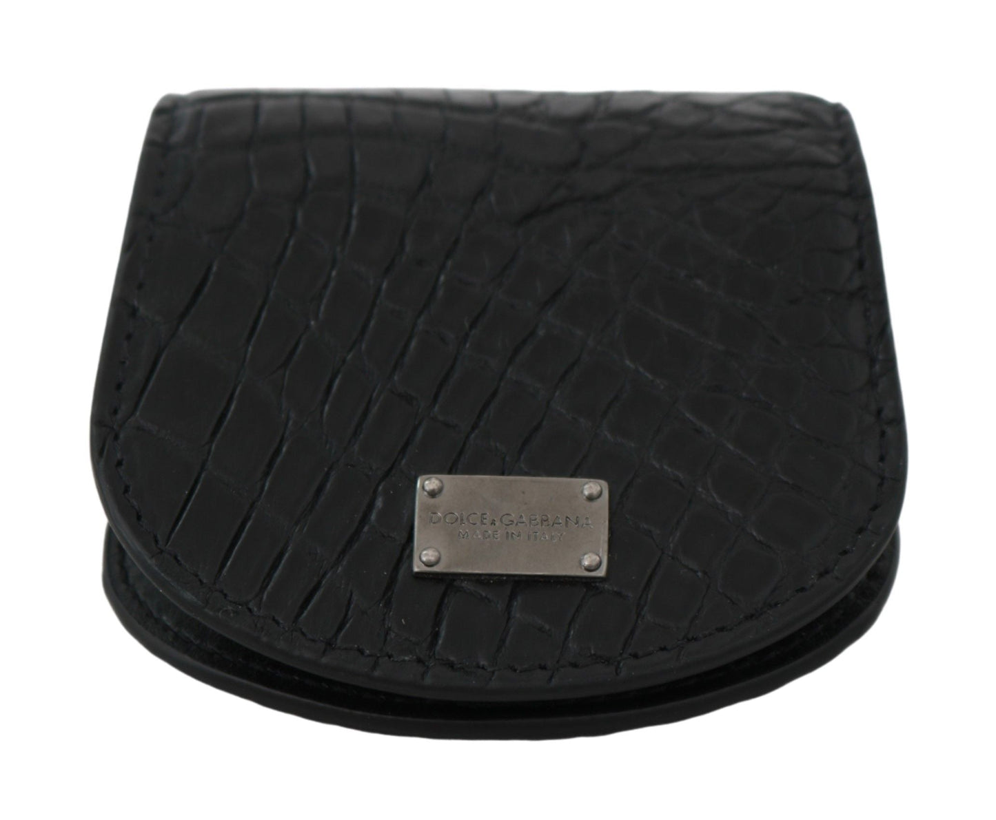 Dolce & Gabbana Black Exotic Skin Pocket Condom Case Men's Holder