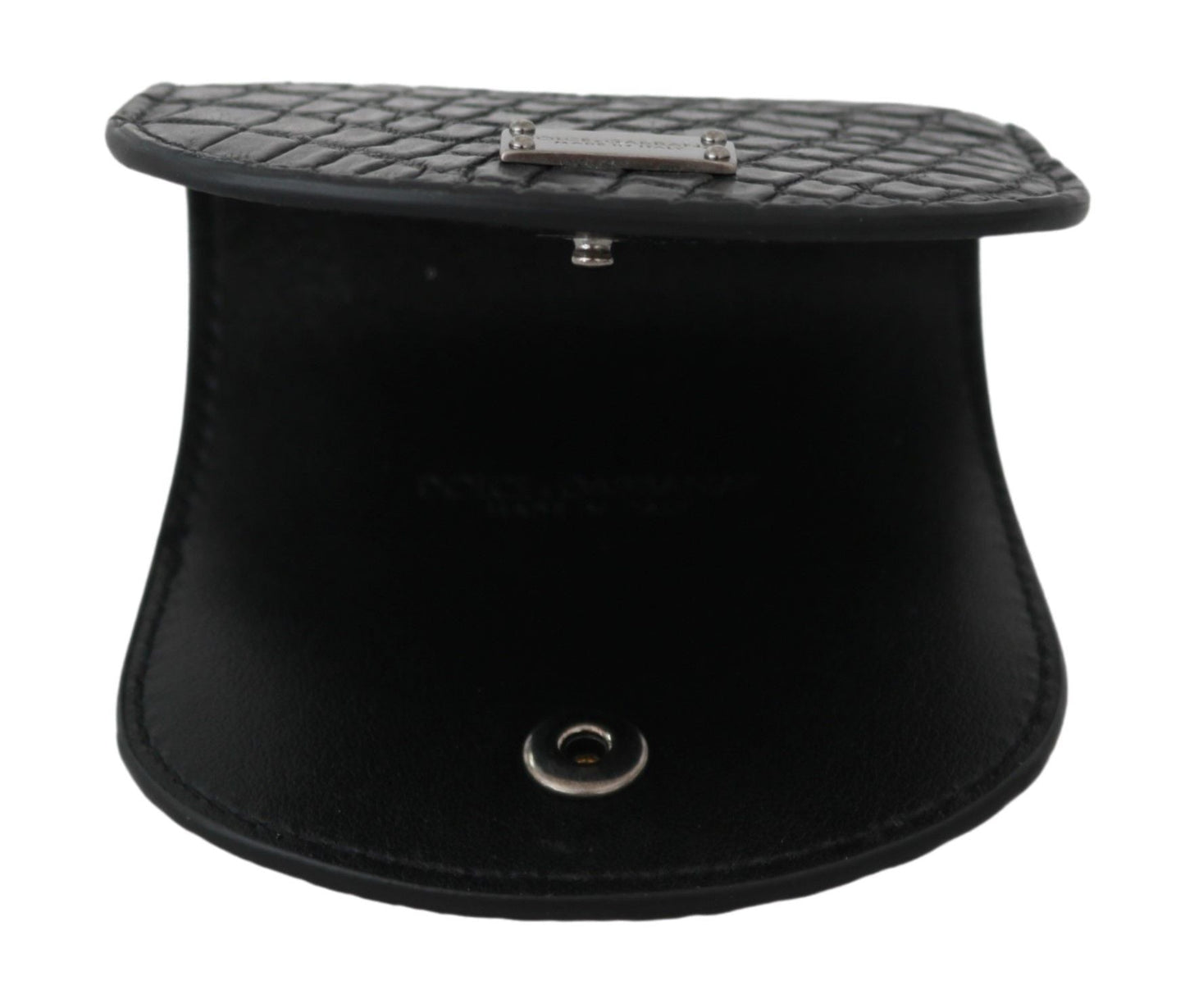 Dolce & Gabbana Black Exotic Skin Pocket Condom Case Men's Holder