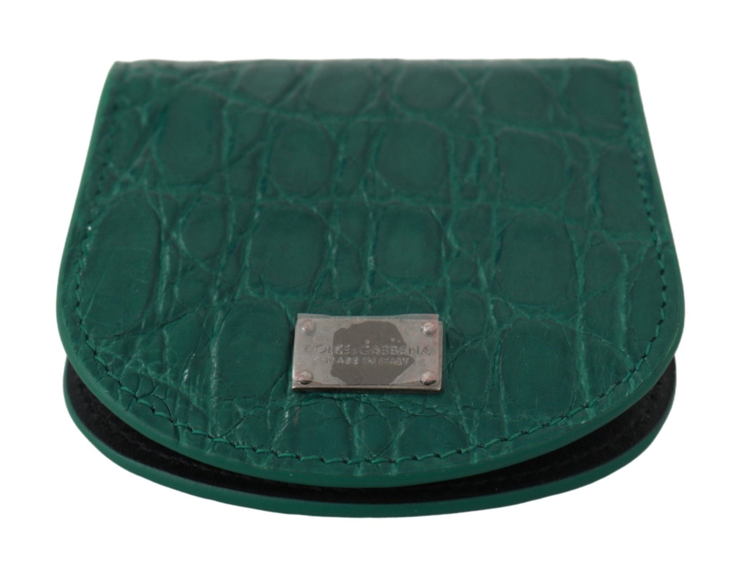 Dolce & Gabbana Green Exotic Skins Condom Case Holder Men's Wallet