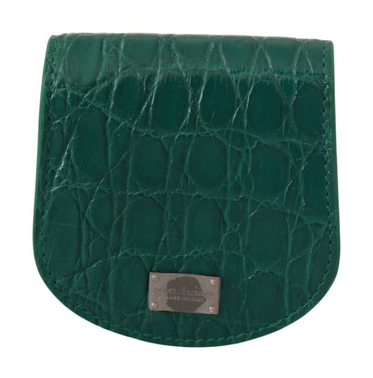 Dolce & Gabbana Green Exotic Skins Condom Case Holder Men's Wallet