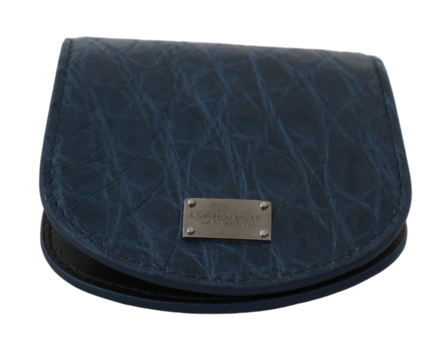 Dolce & Gabbana Blue Holder Pocket Wallet Blue Exotic Skin Condom Men's Case