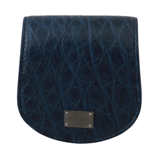 Dolce & Gabbana Blue Holder Pocket Wallet Blue Exotic Skin Condom Men's Case