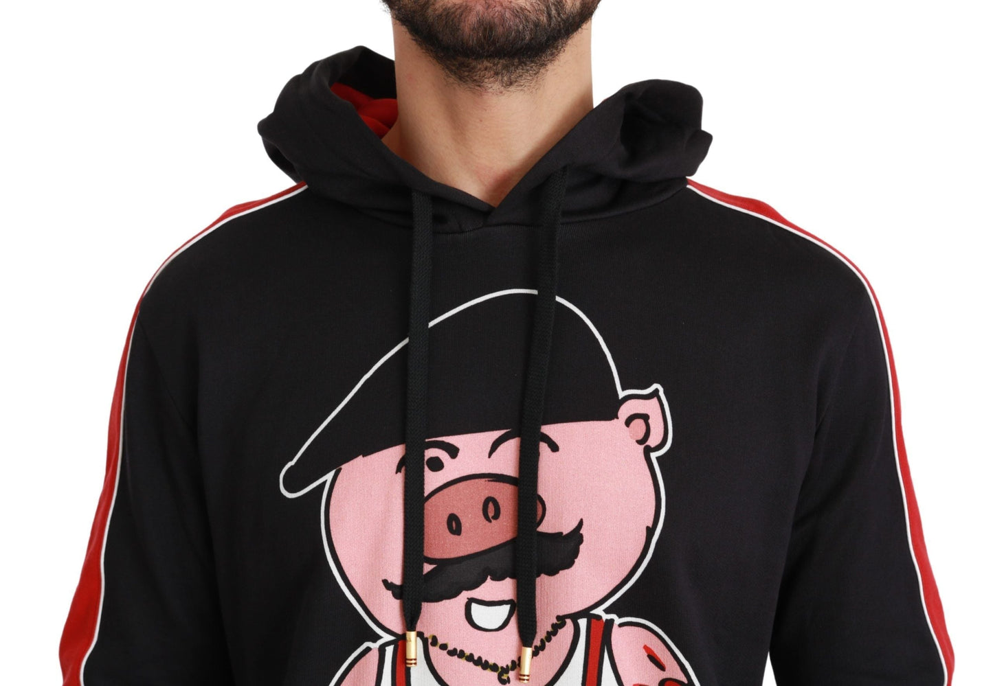 Dolce & Gabbana Black Pig of the Year Hooded Men's Sweater