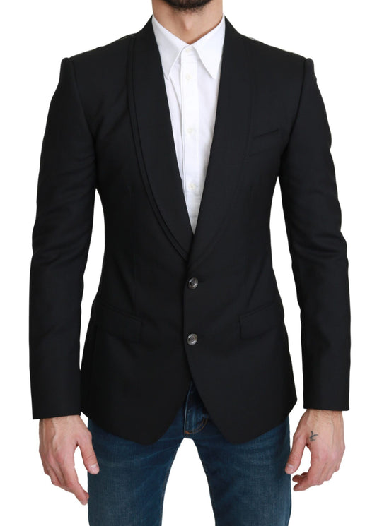 Dolce & Gabbana Black Single Breasted Formal Wool Men's Blazer
