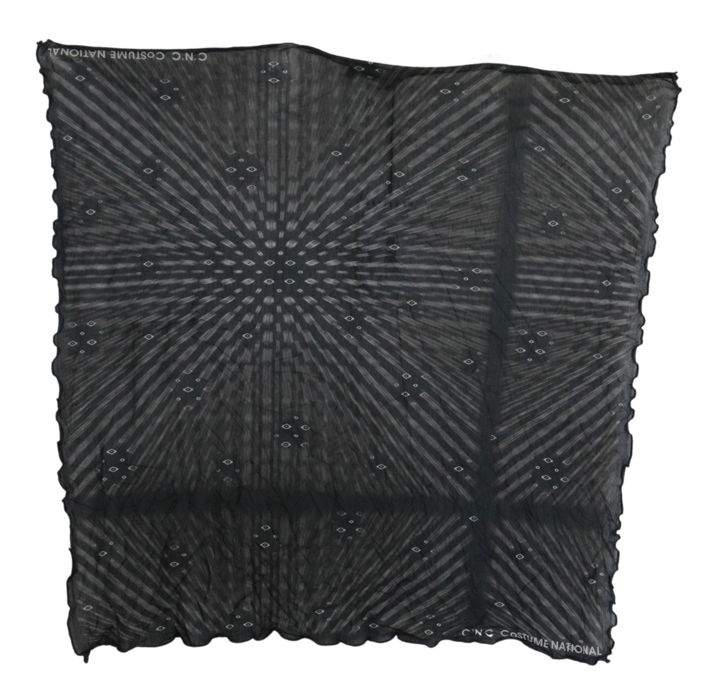 Costume National Black Gray Viscose Foulard Women Scarf