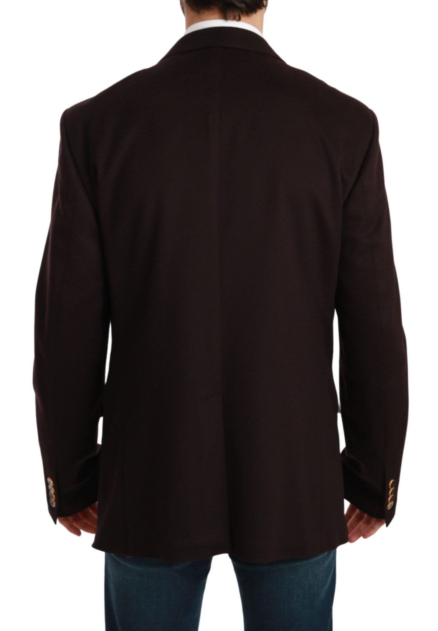 Dolce & Gabbana Bordeaux Cashmere Coat TAORMINA Men's Blazer