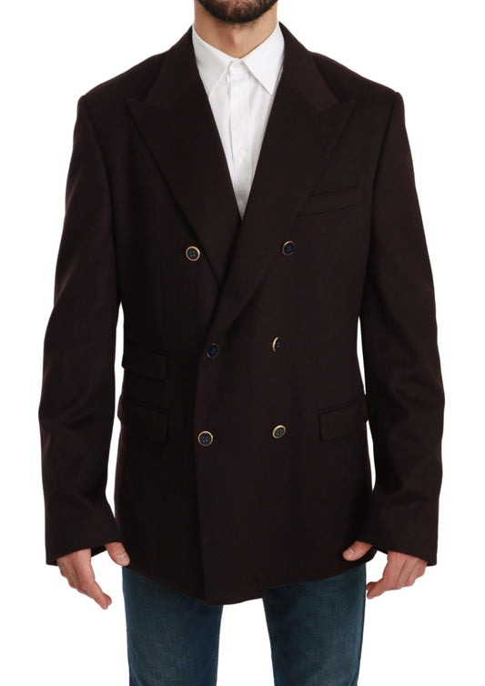 Dolce & Gabbana Bordeaux Cashmere Coat TAORMINA Men's Blazer