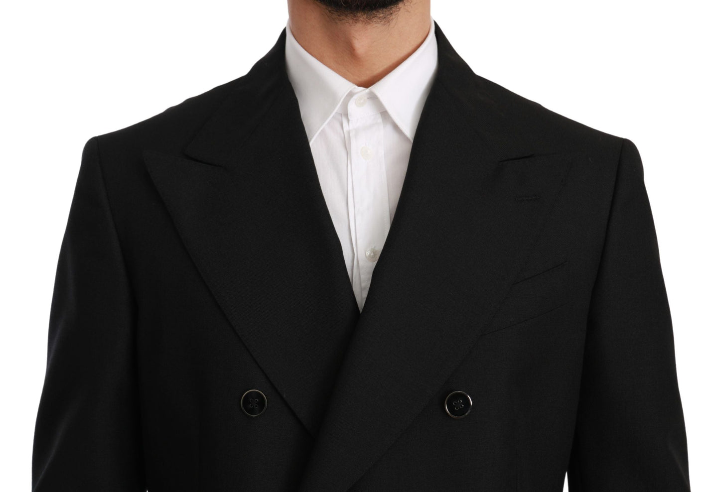 Dolce & Gabbana Black Slim Fit Jacket Coat Wool Men's Blazer