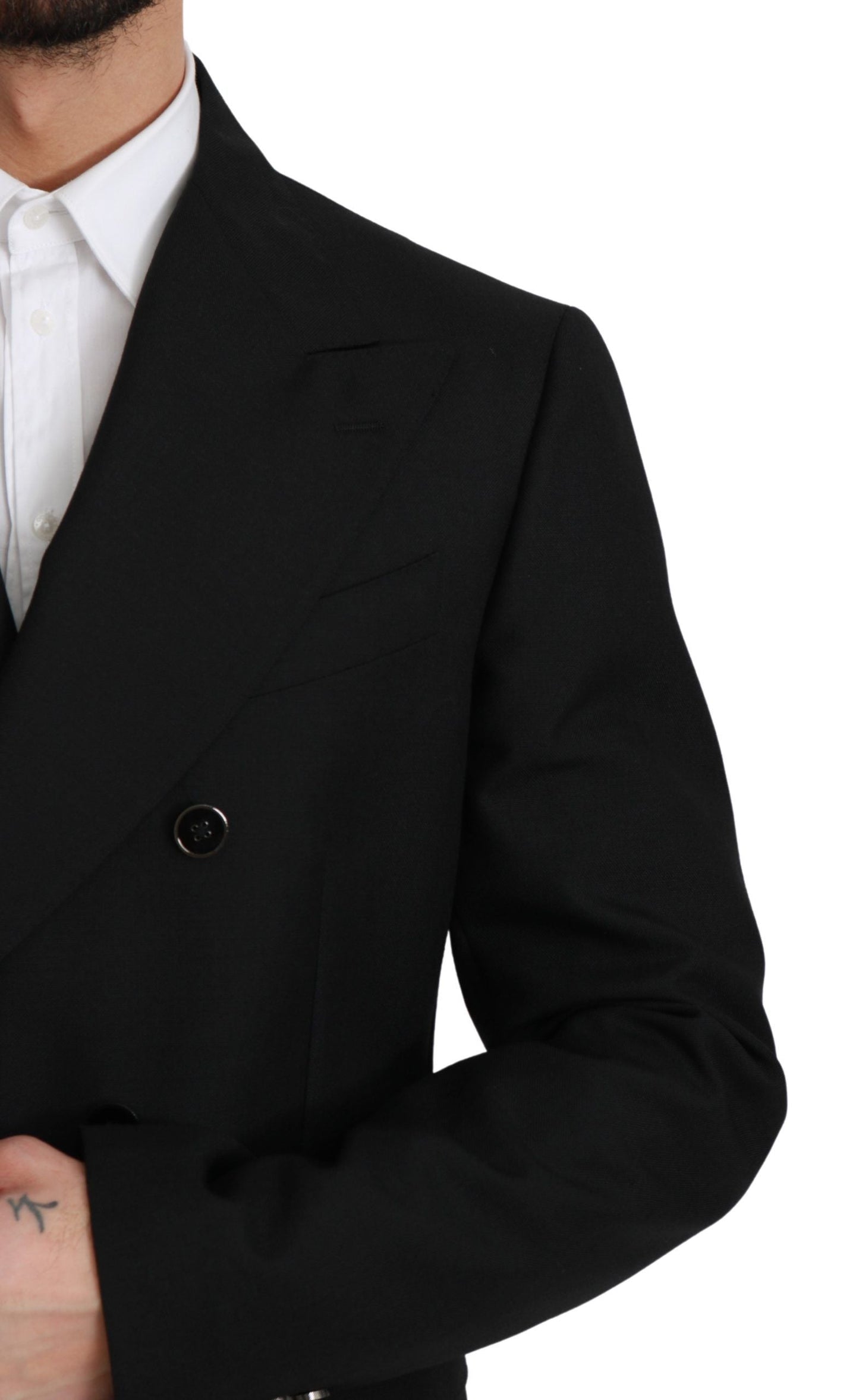 Dolce & Gabbana Black Slim Fit Jacket Coat Wool Men's Blazer