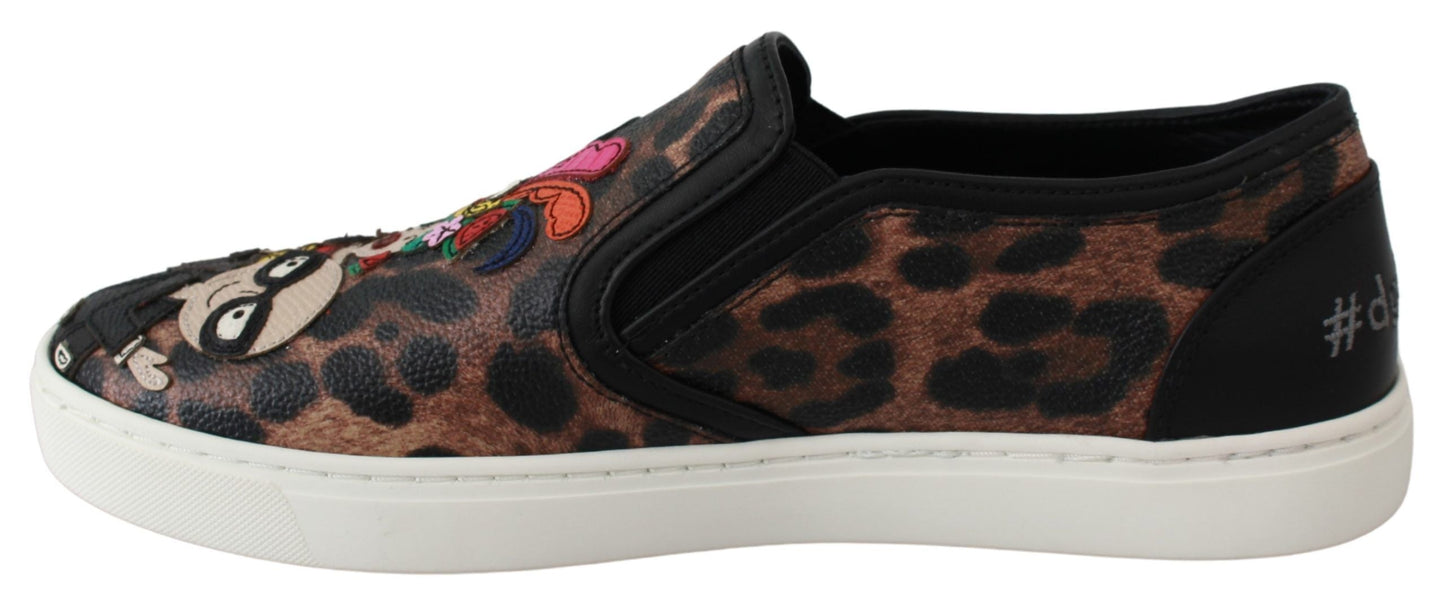 Dolce & Gabbana Leather Leopard #dgfamily Loafers Women's Shoes