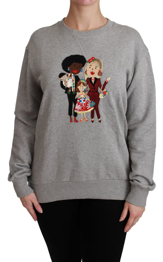 Dolce & Gabbana Gray #dgfamily Cotton Pullover Women's Sweater