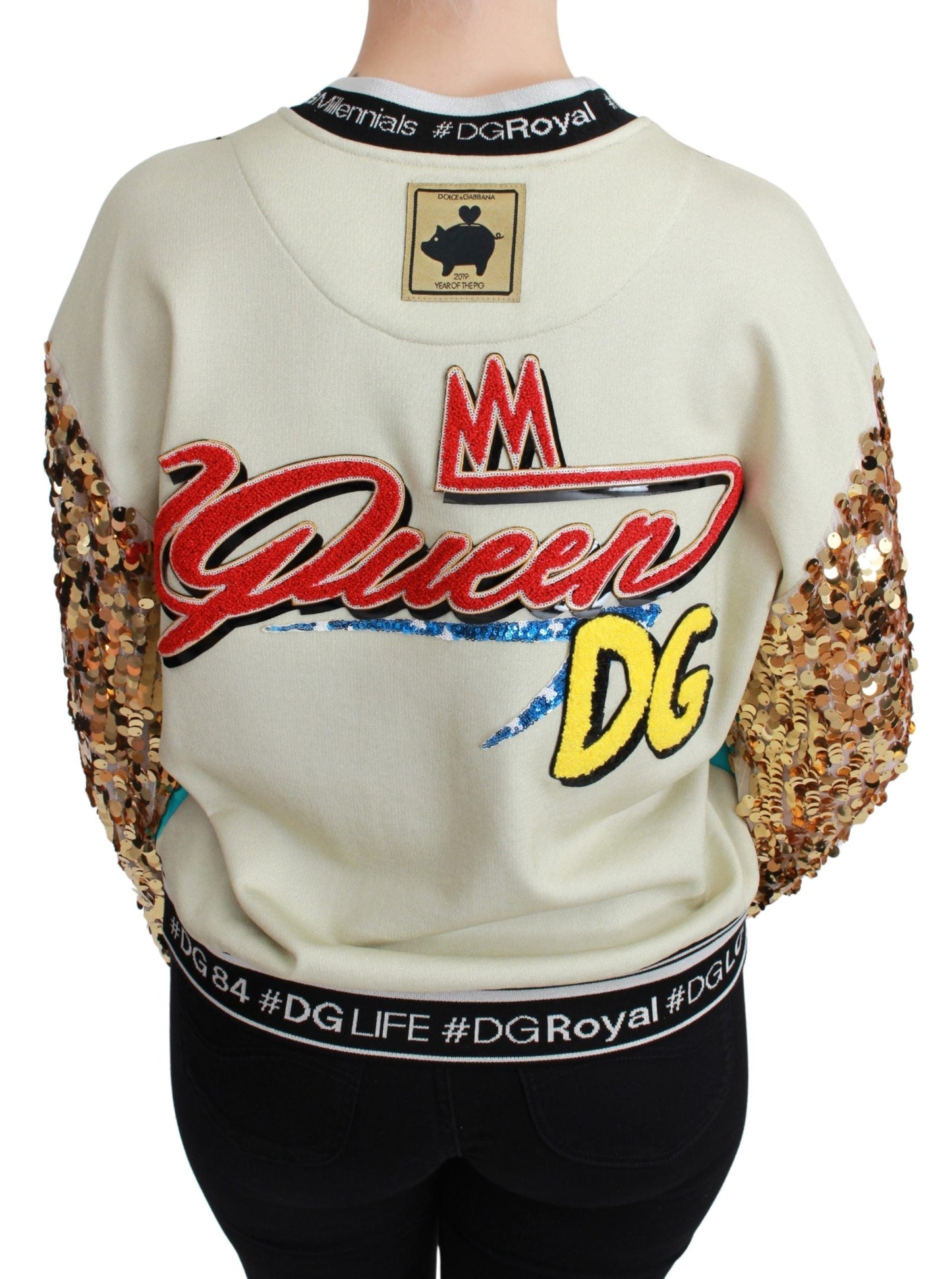 Dolce & Gabbana Year of the Pig Sequined Top  Women's Sweater