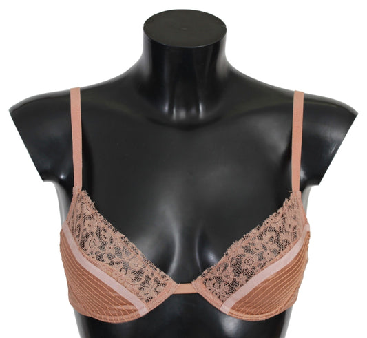 Ermanno Scervino Nude Lace Push Up Silk Women's Underwear