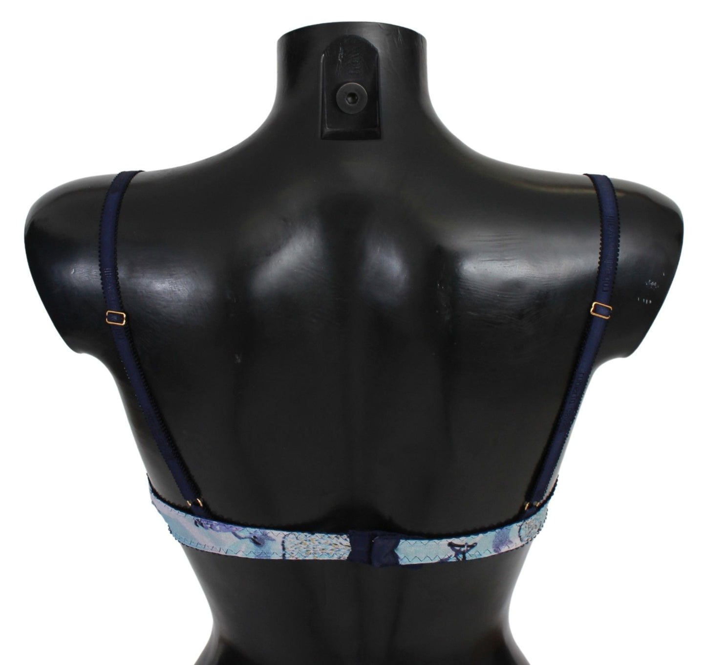 Roberto Cavalli Blue Printed Nylon Reggiseno Bra Women's Underwear