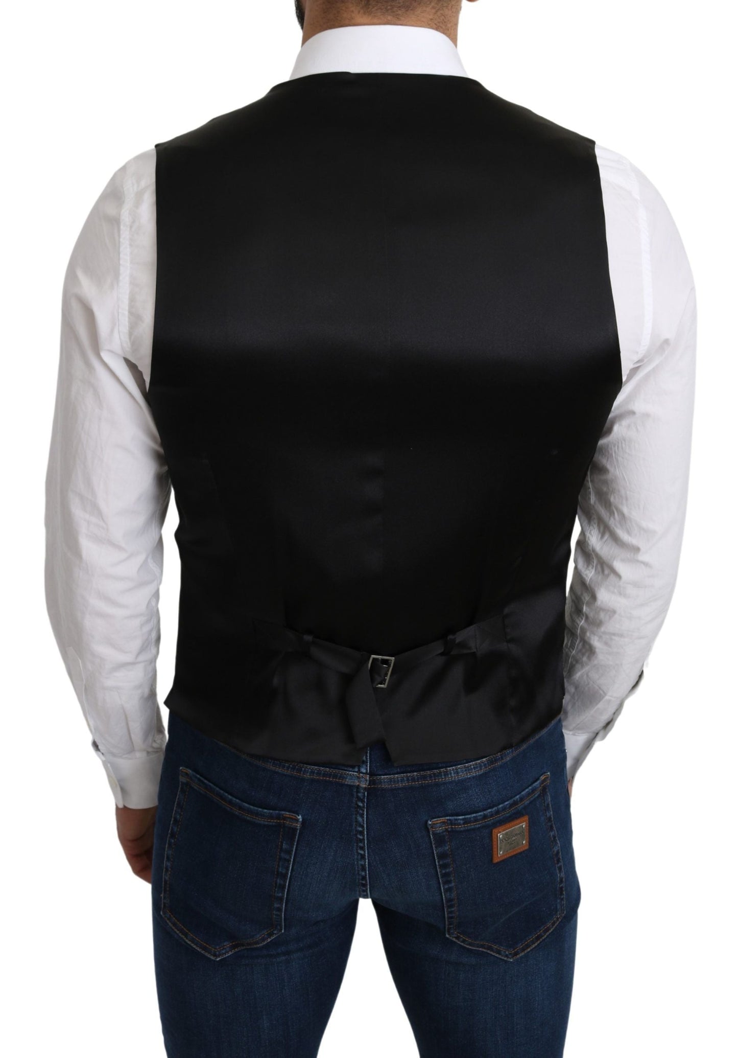 Dolce & Gabbana Gray 100% Silk Formal Coat Men's Vest