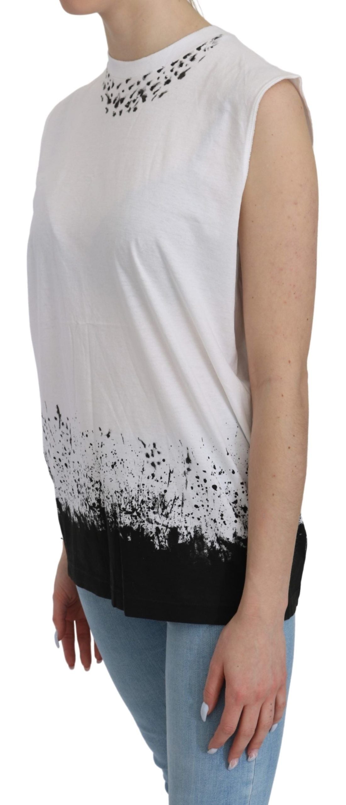 Dsquared�� White Sleeveless T-shirt Tank Cotton Women's Top