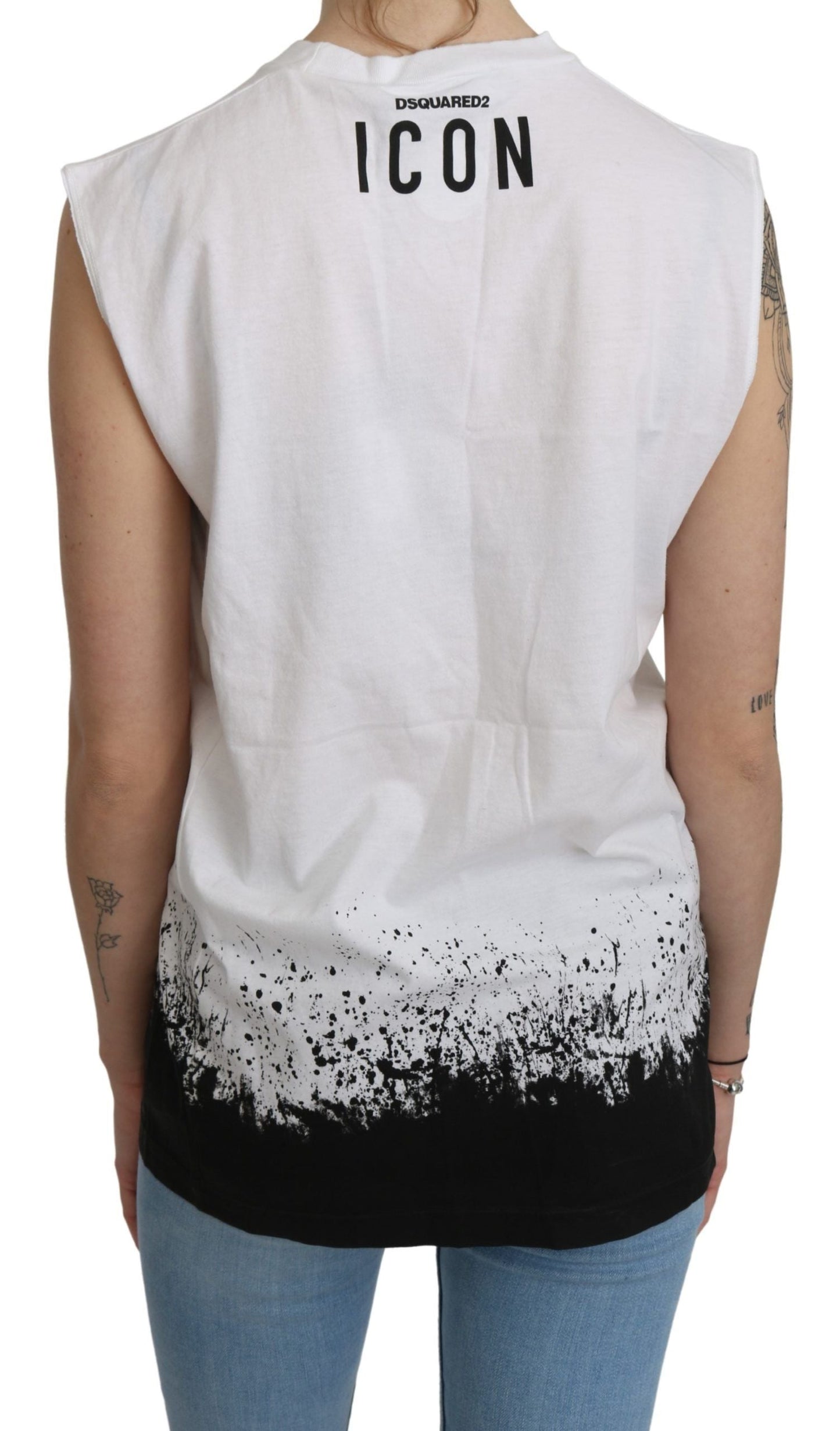 Dsquared�� White Sleeveless T-shirt Tank Cotton Women's Top
